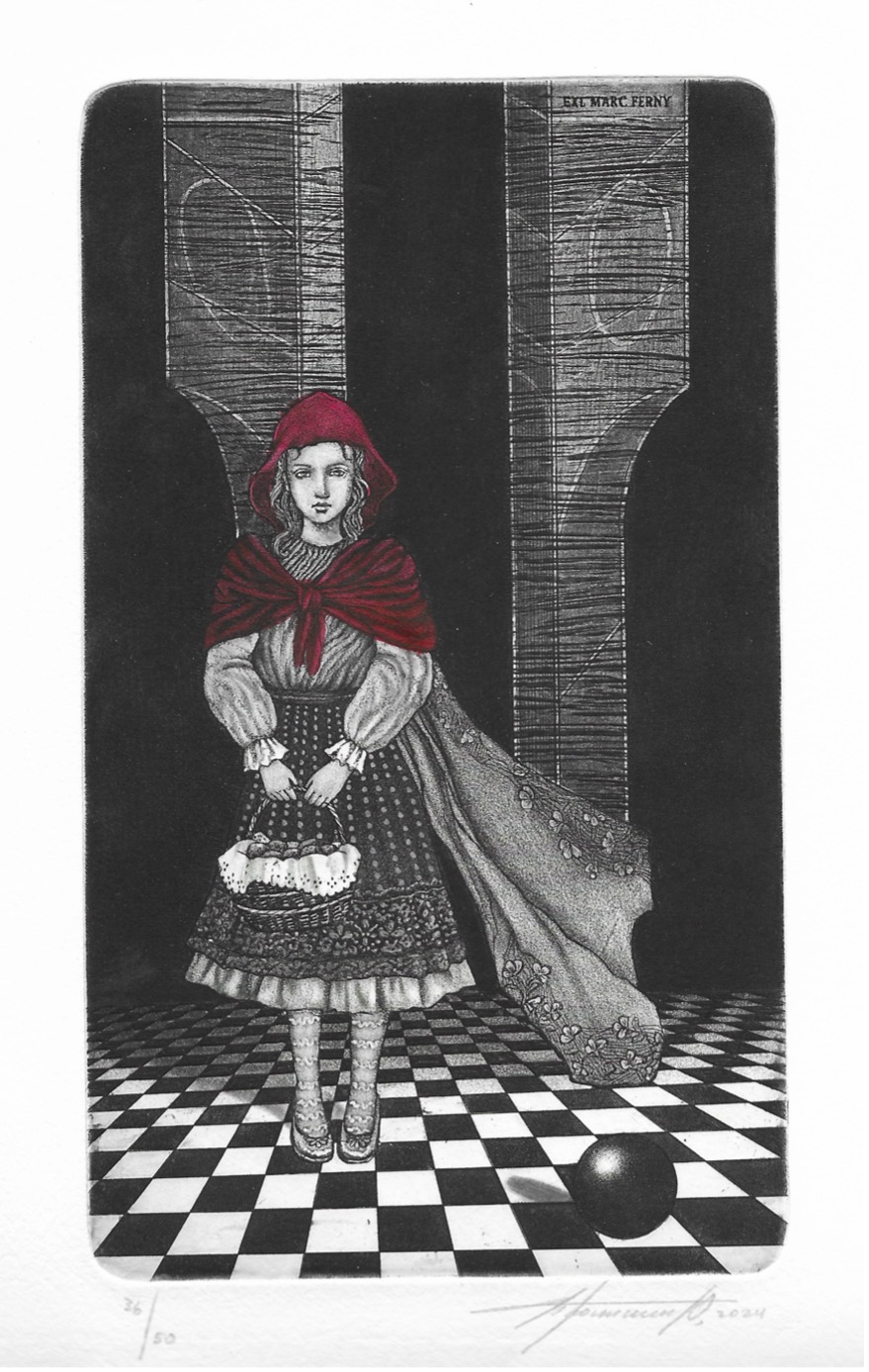 Ets/Mezzotint van Yulia Protsyshyn (UKR) uit 2024